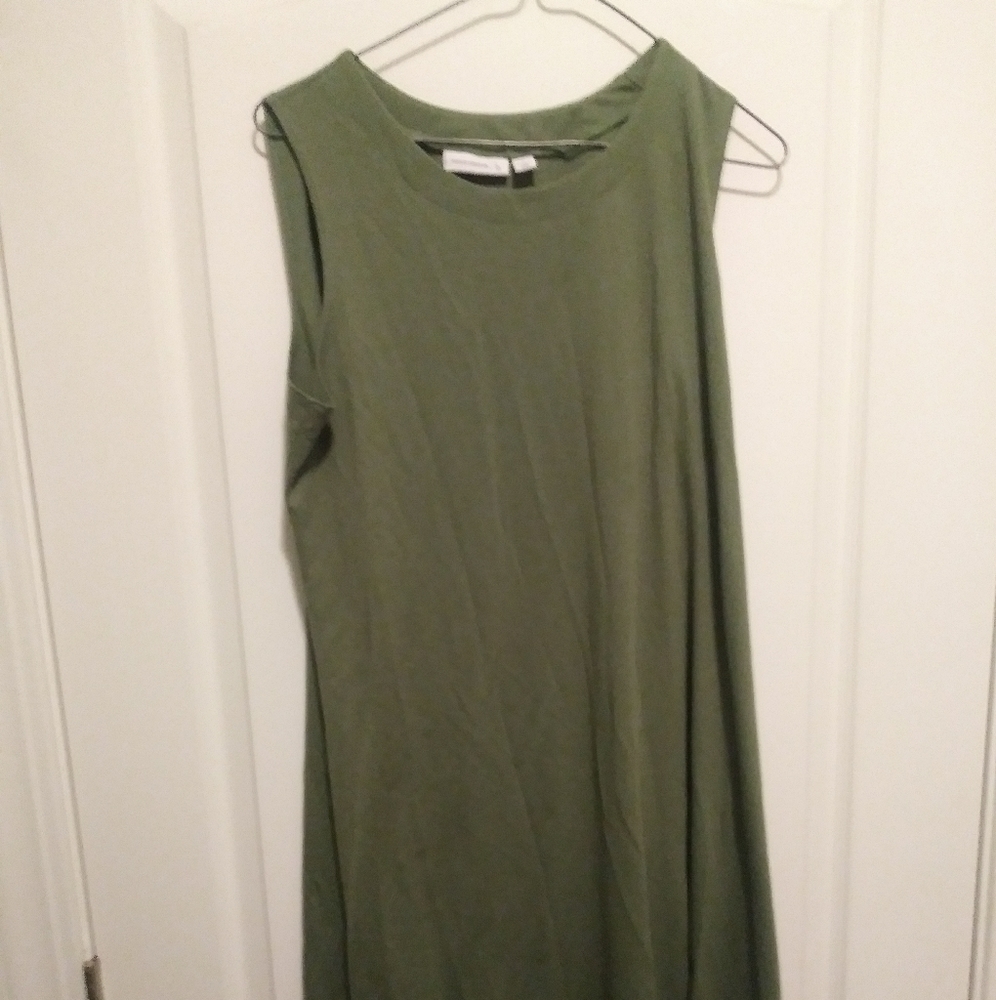 COPY - Sleeveless Olive Green Dress Large